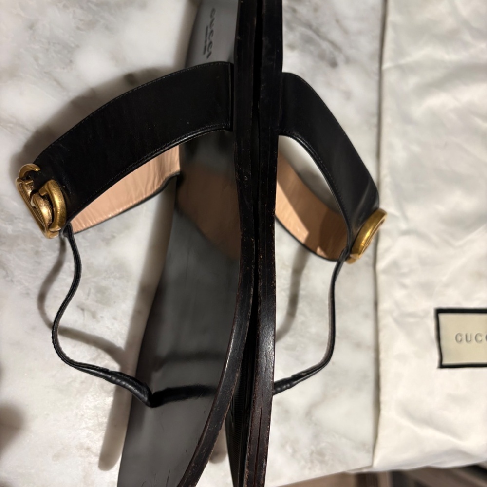 Gucci marmont gold double G t-strap sandal size 10 (41) - Picture 7 of 8